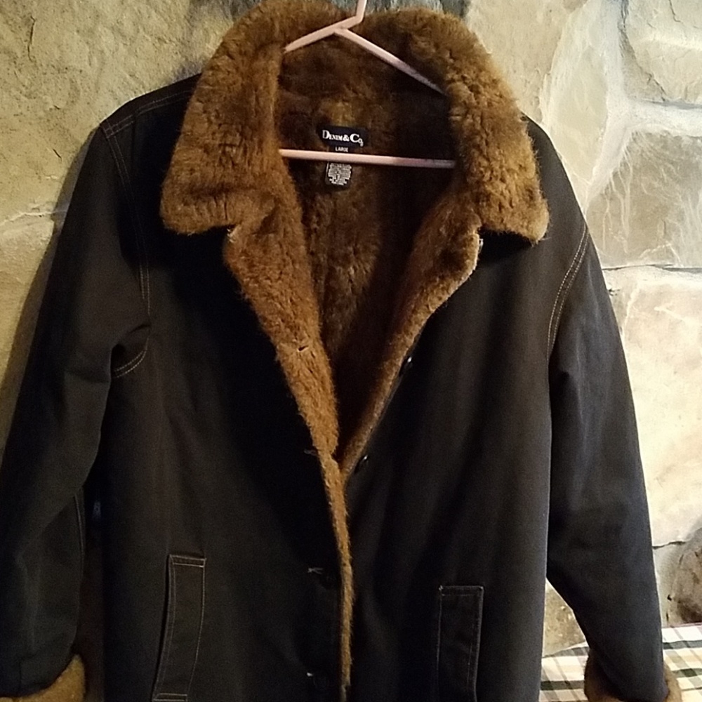 Denim&Co. Fur coat.